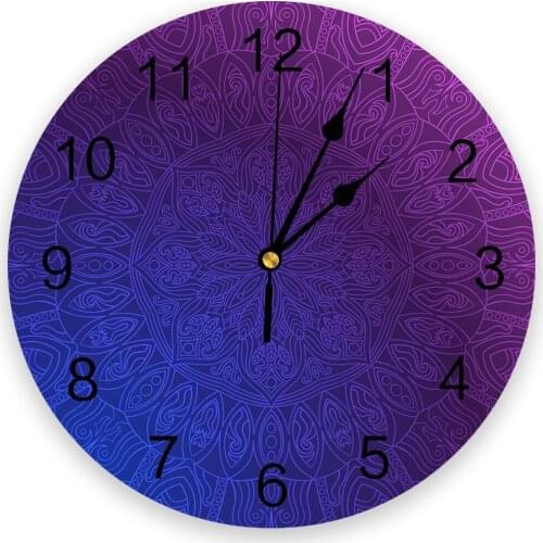 Mandala Creative Wall Clock For Home Office Decoration Living Room Bedroom Kids Room Hanging Watch