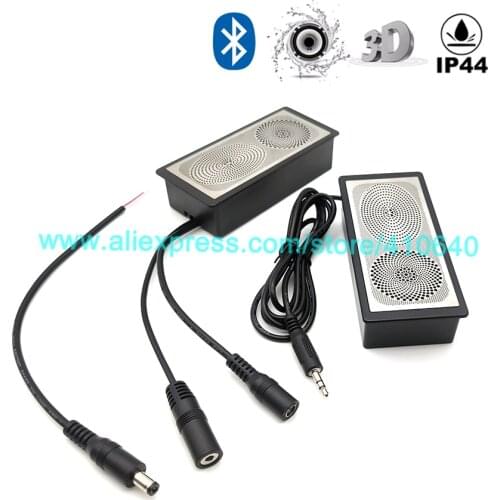 DC12 to 24V Bluetooth Speaker IP44 Water Proof Perfect 3D Heavy Bass Sound Speaker Mini Size for Bathroom LED Light Mirror