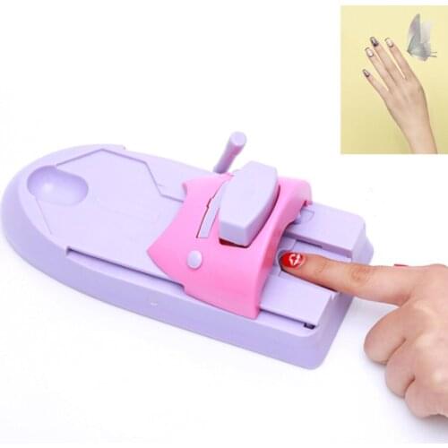 DIY Nail Art Stamp Machine Printer Printing Manicure Set 6 Metal Pattern Plates Scraper Chart Plate Tool with 7 PCS Nail Polish