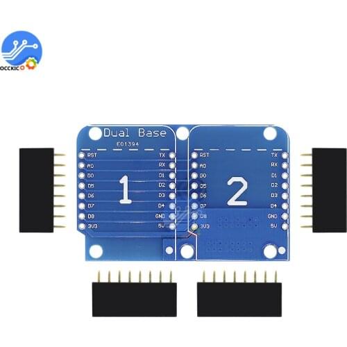 For Wemos D1 Mini Double Socket Dual Base Shield D1 Mini NodeMCU ESP8266 Development Base Board 3.3V With Pins