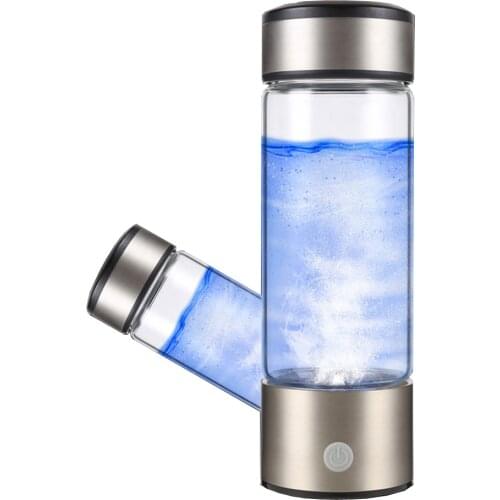 DMWD USB Rechargeable Rich Hydrogen Water Generator Electrolysis Hydrogen-rich Antioxidant ORP H2 Water Ionizer Glass Bottle Cup