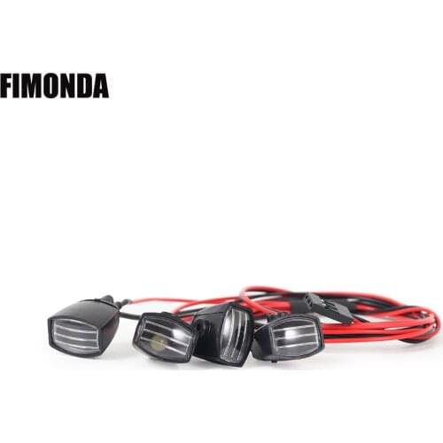 FIMONDA RC Car 4PCS LED Round Spotlight Roof Light for 1/10 RC Crawler Traxxas TRX4 Axial SCX10 90046 Tamiya CC01 Redcat GEN8
