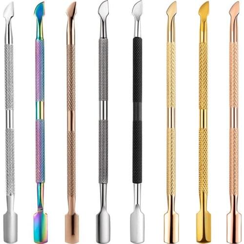 1PCS Cuticle Pushers Double Head Stainless Steel Nail Cuticle Pushers Remover Dead Skin Pusher Cleaner Manicure Nail Art Tools