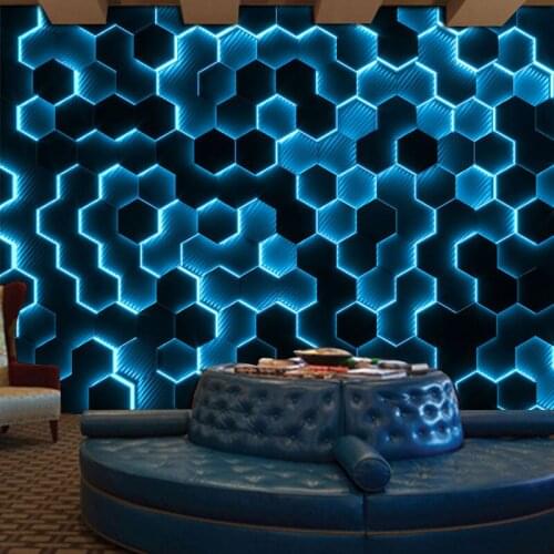 Company office industrial wind background wall painting E-sports hotel technology geometric background wall decorative wallpaper