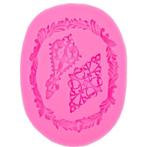 Lace vine Picture frame fondant silicone mold DIY Party Cake Decorating Tools cooking Baking mould F0512