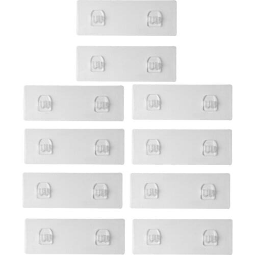 10 Pcs Home Plastic Hooks Waterproof Sticky Hook For Kitchen Bathroom Shelf Sticker Sticking Wall Strong Adhesive Hook Hanger