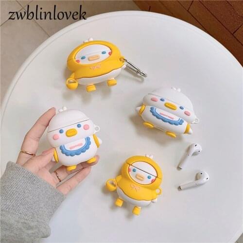 Soft wireless case for apple airpods pro headphones silicone cases for airpods 2/3 protective cover 3d raincoat duck