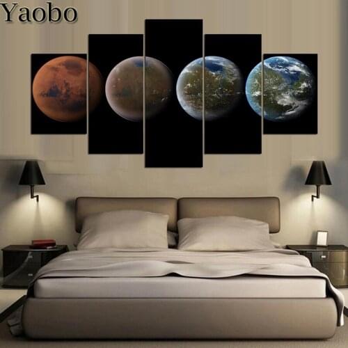 5 Pieces Four Planets In The Universe Painting Diy diamond painting rhinestones embroidery diamond mosaic icons 5d cross stitch