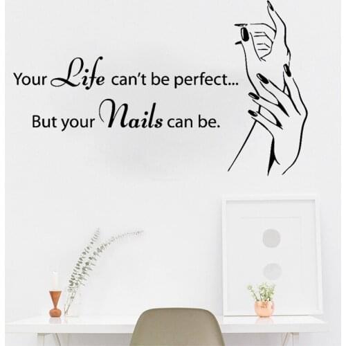 Wall Window Decal Nail Salon Quote Wall Sticker Nails Nail Art Polish Manicure Pedicure Beauty Salon Window Decals L803