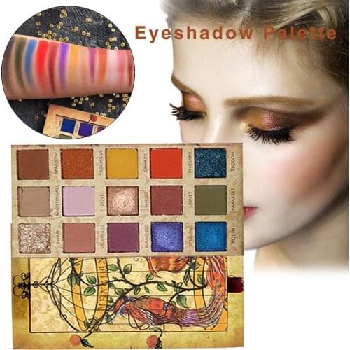 The New 15 Colors Phoenix Matte Shimmer Shadow Palette Shine Pigment Eye Shadow Natural Nude Long-Lasting Waterproof Makeup