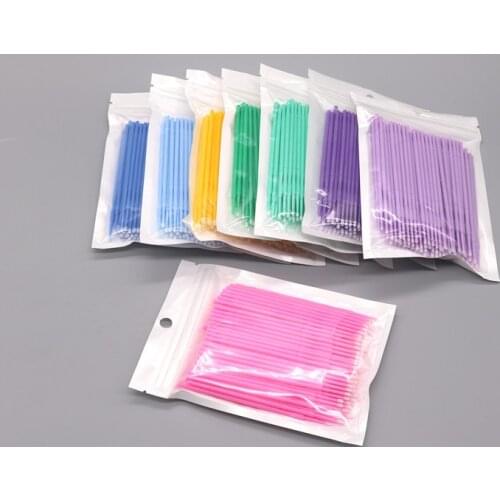 Disposable Makeup Brush 500pcs Eyelash Brushes Eyelashes Extension Make Up Tool Applicator Wand Mascara Micro Brush freeshipping