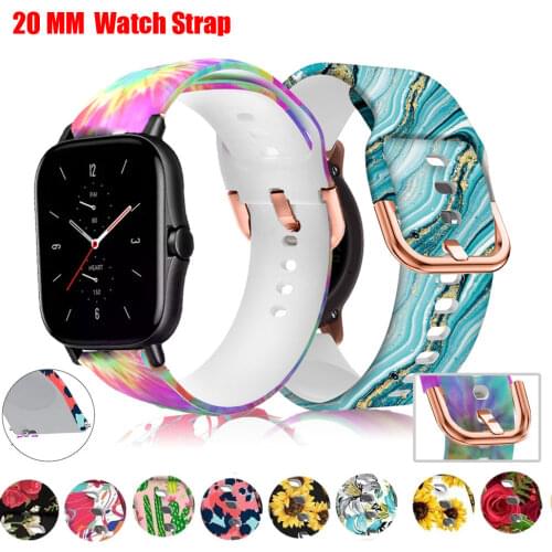 Watch Strap 20mm Printing Fashion Watchband For Garmin Vivoactive3 HuaweiGT 2 Bracelet Band/Amazfit GTS 2e/GTR 42/FossilQ Gazer