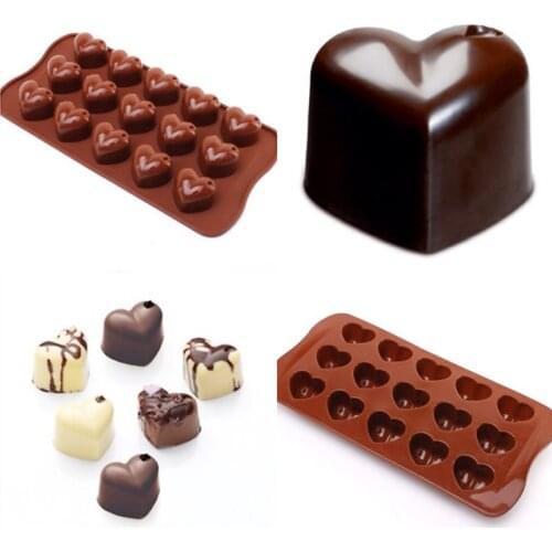 15 lattices Heart-shaped DIYSilicone molds chocolate mold ice cube silicone jelly mold