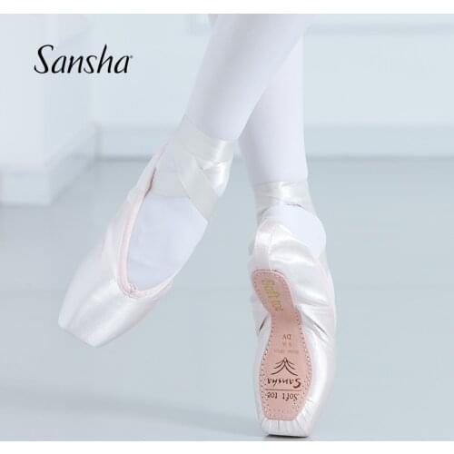 Sansha Adult Kids Demi-pointe Shoes Without Shank Girls Women Ballet Dance Shoes For Beginner Satin Upper Paper Soul DP802SP