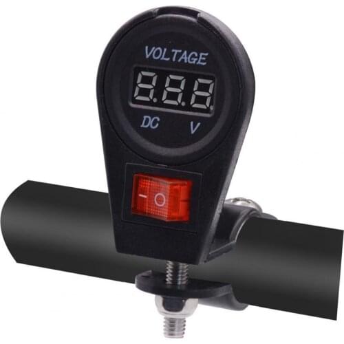 12V to 24V Universal Modified Motorcycle Digital Display Voltmeter with Switch