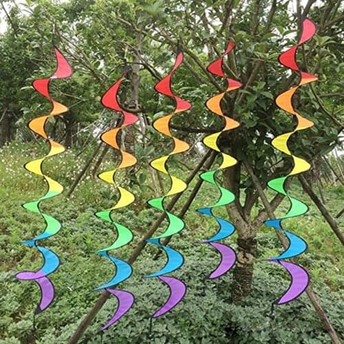 Rainbow Spinners Wind Twisters Outdoor Hanging Garden Decoration, Hot Air Balloon Accessories Flowing
