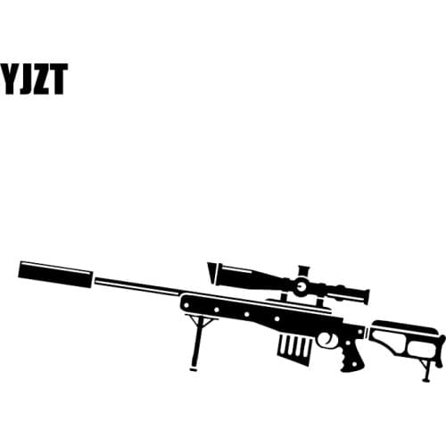 YJZT 18.5*5.2CM Interesting Weapons Sniper Rifl Gun Graphic Car Sticker Black Silver Accessories Vinyl Motorcycle C12-0296