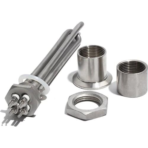 1 Inch NPT/DN25 Solar Water Heater Element with Accessories Electric Heating Tube 12V/24V/48V 300W/600W Tubular Heater Element