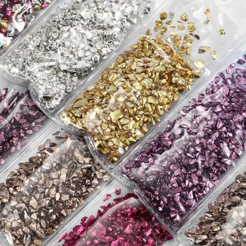 1 Set Broken Glass Stones Resin Fillings Crystal UV Epoxy Fillers DIY Crafts Nail Art Decorations Jewelry Making Mold Fillings