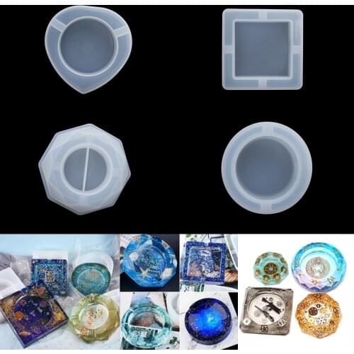 1Pcs Ashtray Casting Silicone Mold Crystal Transparent Epoxy Resin Mold for DIY Craft Jewelry Making Decoration Accessories Tool