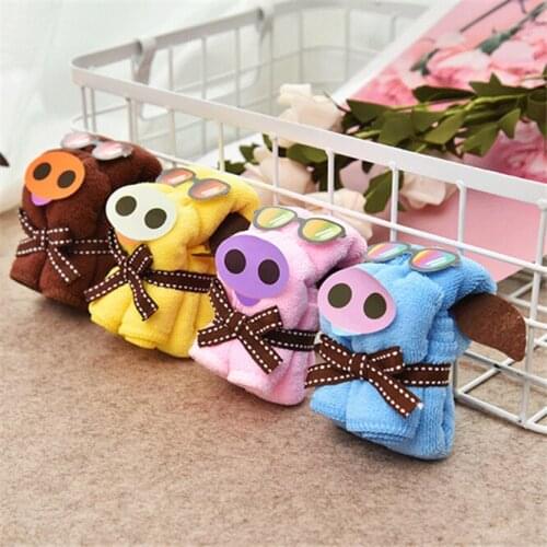 10pcs Creative gift Pig Shape Soft Towel Colorful Face Hair Hand Towel Party Wedding Persent Birthday Christmas Decoration