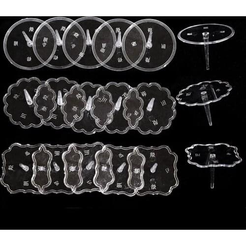 100Pcs Cake Topper Stand Transparent Cake Decoration Topper Stand Base with Glue Point