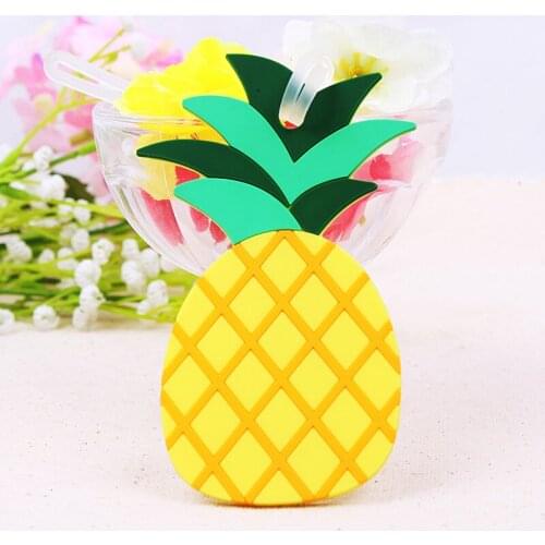 12PCS Colorful Pineapple Luggage Tag Destination Wedding Favors Rubber Ananas Baggage Tags Bridal Shower Favors