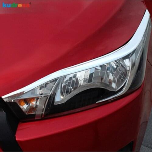 For Toyota Yaris XP150 Hatchback 2014-2015 ABS Chrome Front Head Light Lamp Eyelid Headlight Eyebrow Cover Trim Car Styling