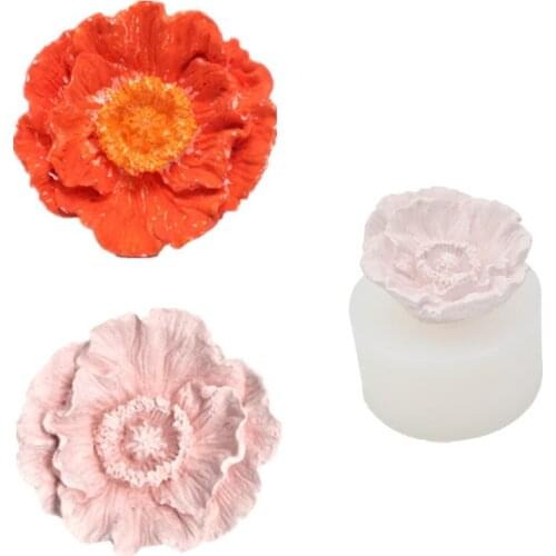 3D Flower DIY Soap Mold Poppy Flower Candle Mold Rose Flower Silicone Mold Aromatherapy silicone mould