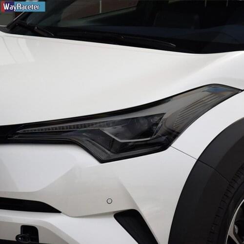 Car Headlight Protective Film Front Light Transparent Smoked Black TPU Sticker For Toyota CHR 2018 2019 2020 AX10 Accessories