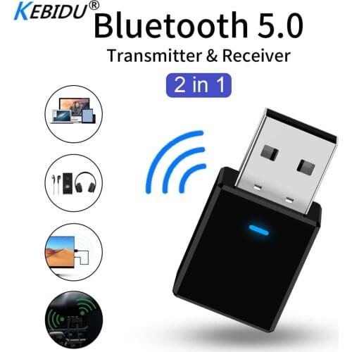 Wireless Adapter 2 in 1 Bluetooth 5.0 Audio Receiver Transmitter Mini Stereo Bluetooth AUX RCA USB 3.5mm Jack For TV PC Car Kit