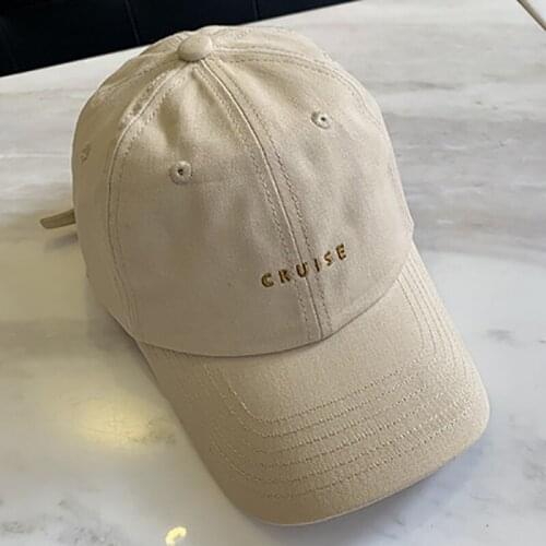 Cotton soft top embroidery small letter baseball cap student spring and summer sunshade cap hat female male summer cap