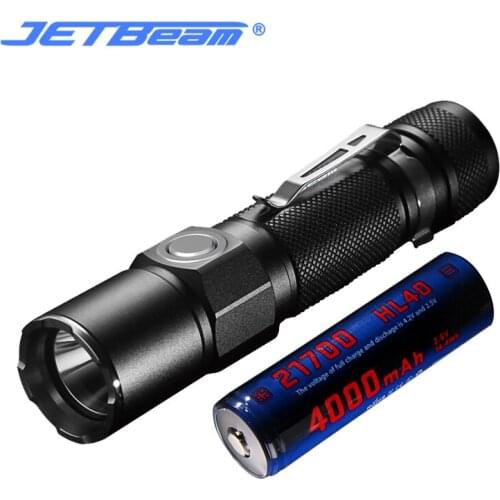 Jetbeam JET-KO02 LED Flashlight CREE XHP35 1800Lumens Tactical Flashlight,by 21700 Battery for Camping, Adventure and Searching