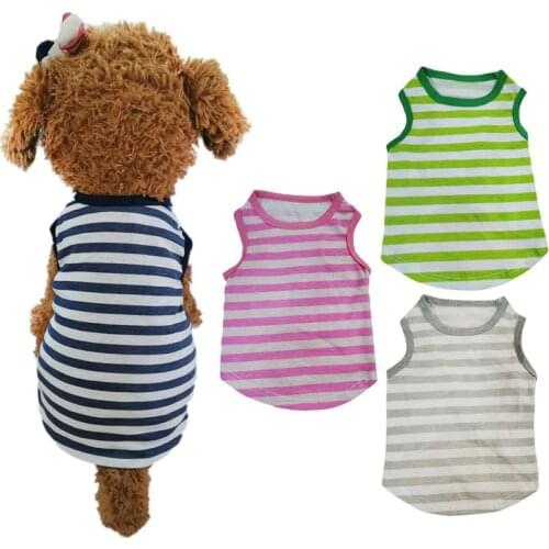 Classic Stripe Dog Shirt For Small Dog Clothes Summer Chihuahua Tshirt Cute Puppy Vest Terrier Pet Clothes