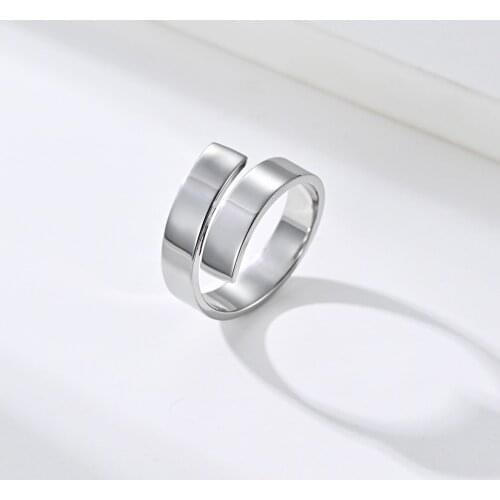 Megin D Punk Personality Light Bolt Opening Hollow Titanium Steel Rings for Men Women Couple Family Friend Fashion Gift Jewelry