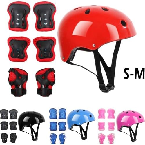Kids Sport Protective Gear Set Elbow Knee Wrist Pads and Helmet for Bicycle Girls Boys Cycling Riding Scooter Skating