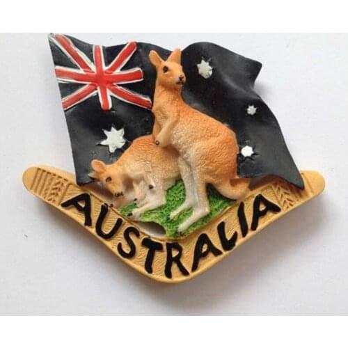 Creative Australian Flag Kangaroo Hand-Painted Aromatherapy 3D Fridge Magnets Travel Souvenirs Refrigerator Magnetic Sticker