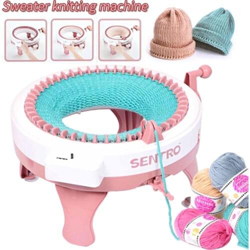 Large Knitting Machine Wool DIY Sewing Machine Handmade Star Circular 48 Needles Knitting Wool Tools with Wool Childrens Toys