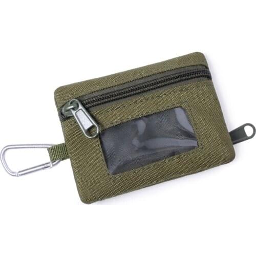 Outdoor Multifunction 1000D Nylon Key Card Case Purse Commuter Military Tactical Sports Zipper Bags Solid Color EDC Pouch