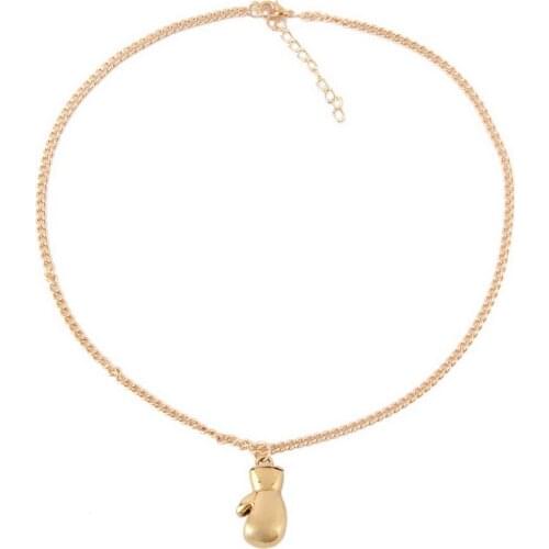 GENBOLI Gold/Silver Color Fashion Lovely Mini Boxing Glove Necklace Boxing Match Jewelry Alloy Cool Pendant For Men Boys Gift