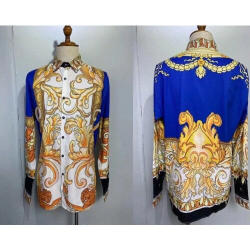 W1091 Fashion Mens Shirts 2021 Runway Luxury famous Brand European Design party style Mens Clothing