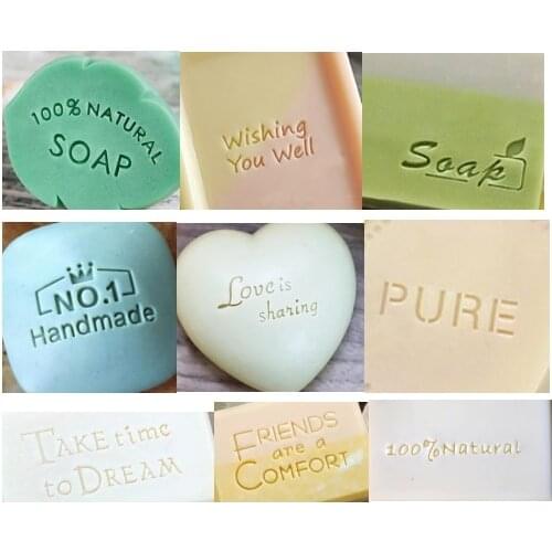Natural handmade soap acrylic seal Mini DIY natural organic glass stamp chapter