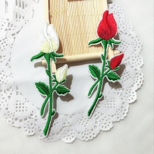 New Arrival Botany Rose Flower Floral Patches Wholesale Embroidery Applique Clothing Sewing Patch DIY Badge Patch Accessories