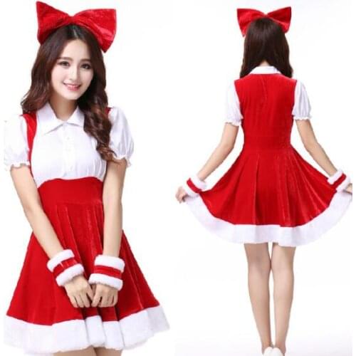 Hot New Arrival Christmas Dress Women Christmas Costume Hooded Sexy Female Santa Claus Cosplay Costume Masquerade princess Dress
