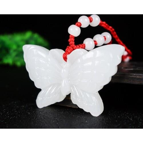 Natural White Animal Jade Pendant Necklace Jadeite Hand Carved for Women Men Pendants Fashion Jewelry with Chain