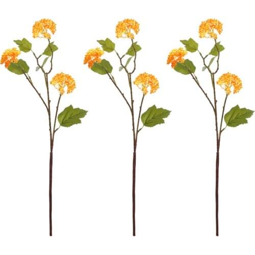 Fake Artifical Flower Snowball Hydrangea Bouquet DIY Wedding Home Decoratio Photography Props Bridal 3 Heads Simulation Plants