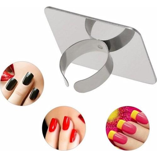 Professional Mixed Stainless Steel Palette Adjustable Ring Nail Art Foundation Cosmetic Makeup Gel Mixing Paint Manicure Tool