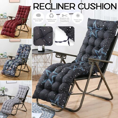 53x180cm Long Cushion Recliner Chair Cushion Thicken Foldable Rocking Chair Couch Seat Cushion Pads Garden Lounger Mat 4 Styles