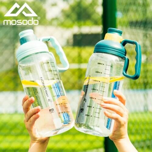 Mosodo Large Capacity Outdoor Sports Bottle With Scale Plastic Water Cup 1800ml Convenient Straw Space Kettle