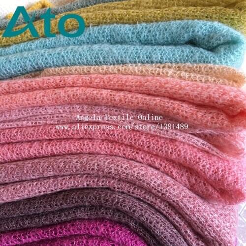 Knit Fabrics,Steretch Jacquard soft angora Fuzzy Fabrics, width 160 cm